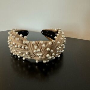 Lele Sadoughi Knotted Headband with Pearls